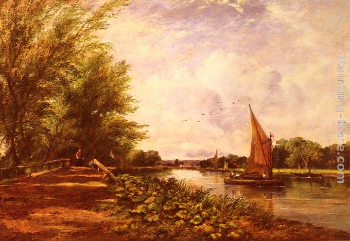 The Riverbank painting - Frederick Waters Watts The Riverbank art painting